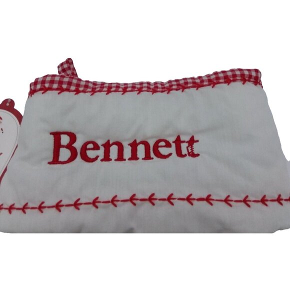 Pottery Barn Kids Stocking Santa Sleigh Bennett Holiday Christmas Quilted Grey - Picture 2 of 10